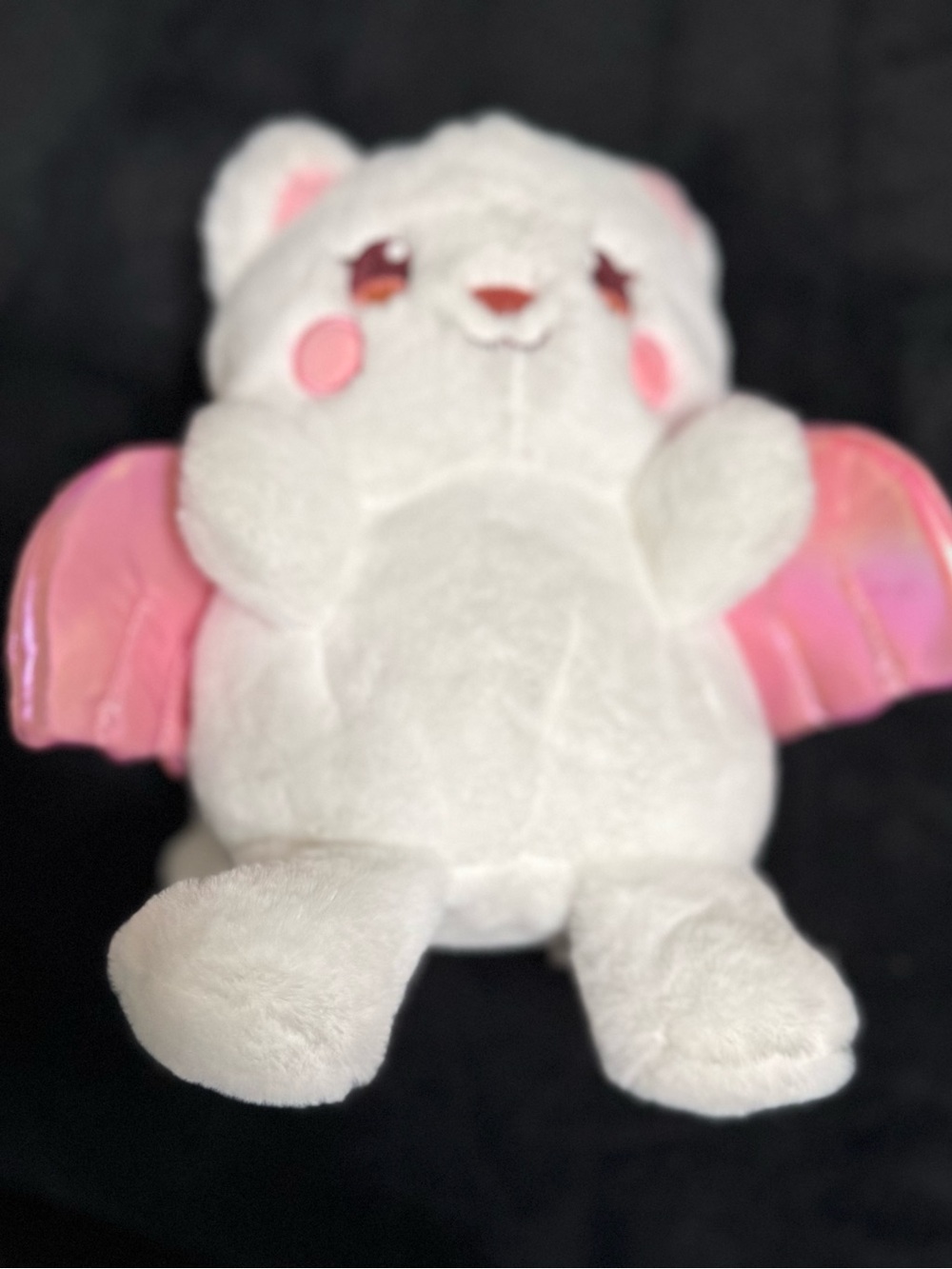 💞4/$35-Dan Dee White Bear Plush Pink Wings Stuffed Animal Halloween Kawaii